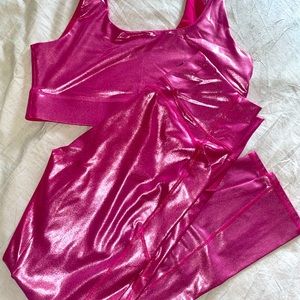 fabletics XL Pink Metallic set